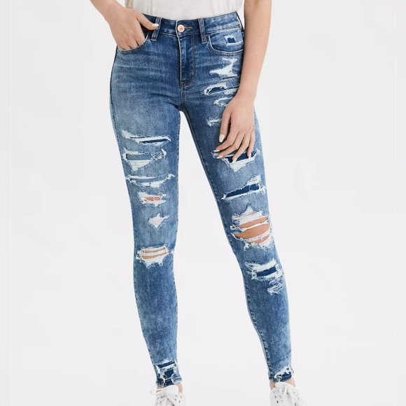 AE NE(X)T LEVEL HIGH-WAISTED JEGGING PATCH ME UP Size 6 - Picture 2 of 3